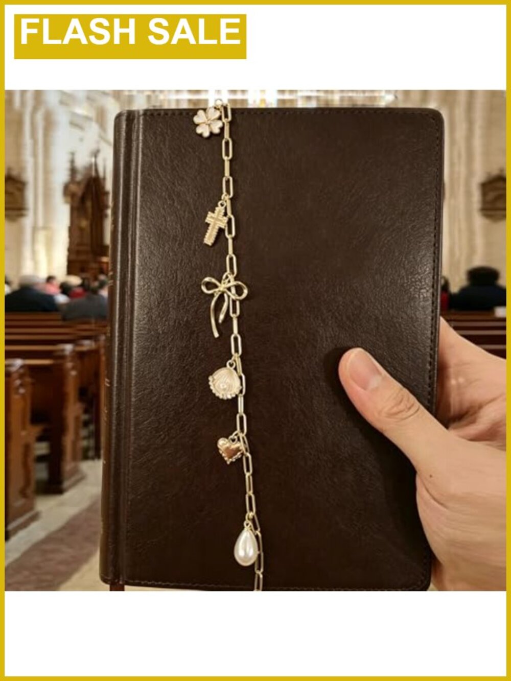 Metal Alloy Enamel Bible Charm Chain Bookmark Scripture Accessory